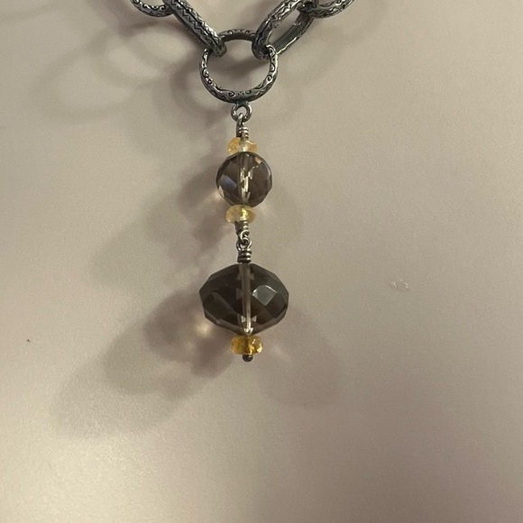 Silpada N1454 Smoky Quartz Citrine .925 Oxidized Sterling Silver Necklace - Picture 3 of 9